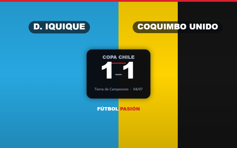 Deportes Iquique dejó ir el triunfo ante Coquimbo Unido en el último minuto