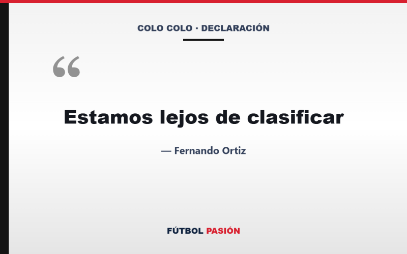Fernando Ortiz pide refuerzos en Colo Colo y advierte que aún no clasifica