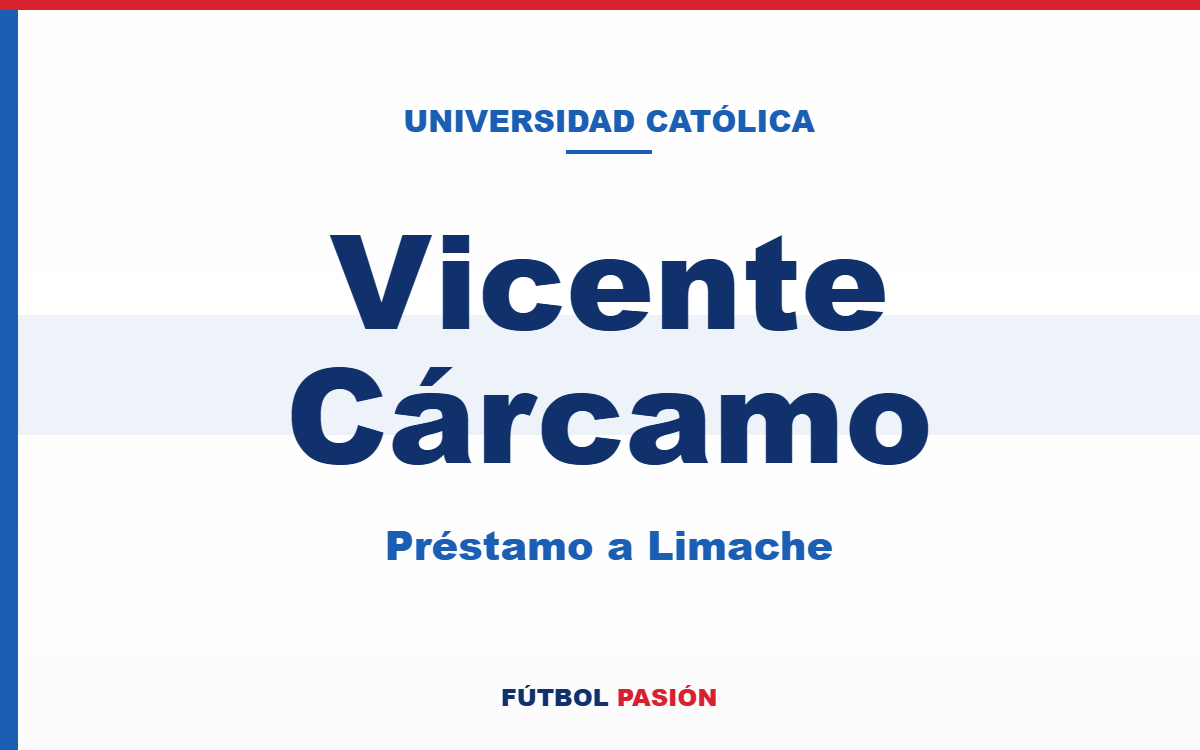 Universidad Católica confirmó el préstamo de Vicente Cárcamo a Deportes Limache
